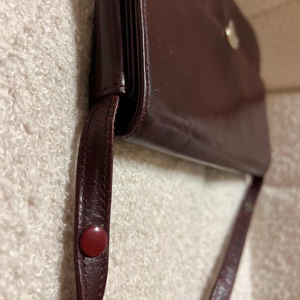 Vintage Elegant Dark RedWine/Burgandy Leather Handbag - Picture 6 of 12